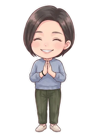 回復して笑顔の患者さんのイラスト