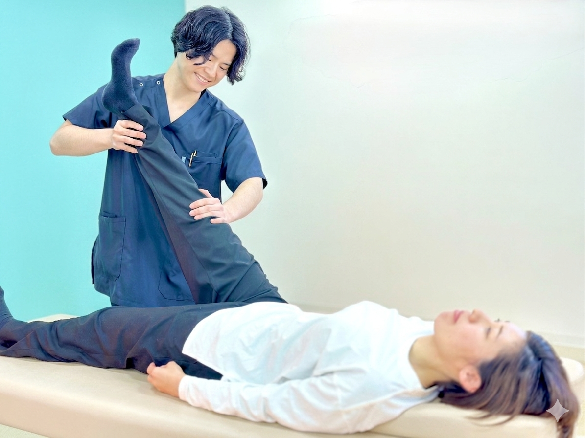 痛みが落ち着いたら、動きを取り戻す施術へ移行します